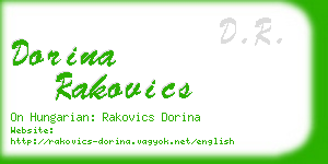 dorina rakovics business card